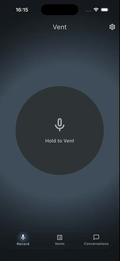 Vent Vents tab listing encrypted entries
